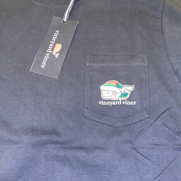 Vineyard Vines boys long sleeve Christmas shirt with elf whale, size L (16), NWT - Picture 4 of 5